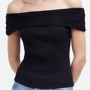 Madewell Charcoal Ribbed Knit Top